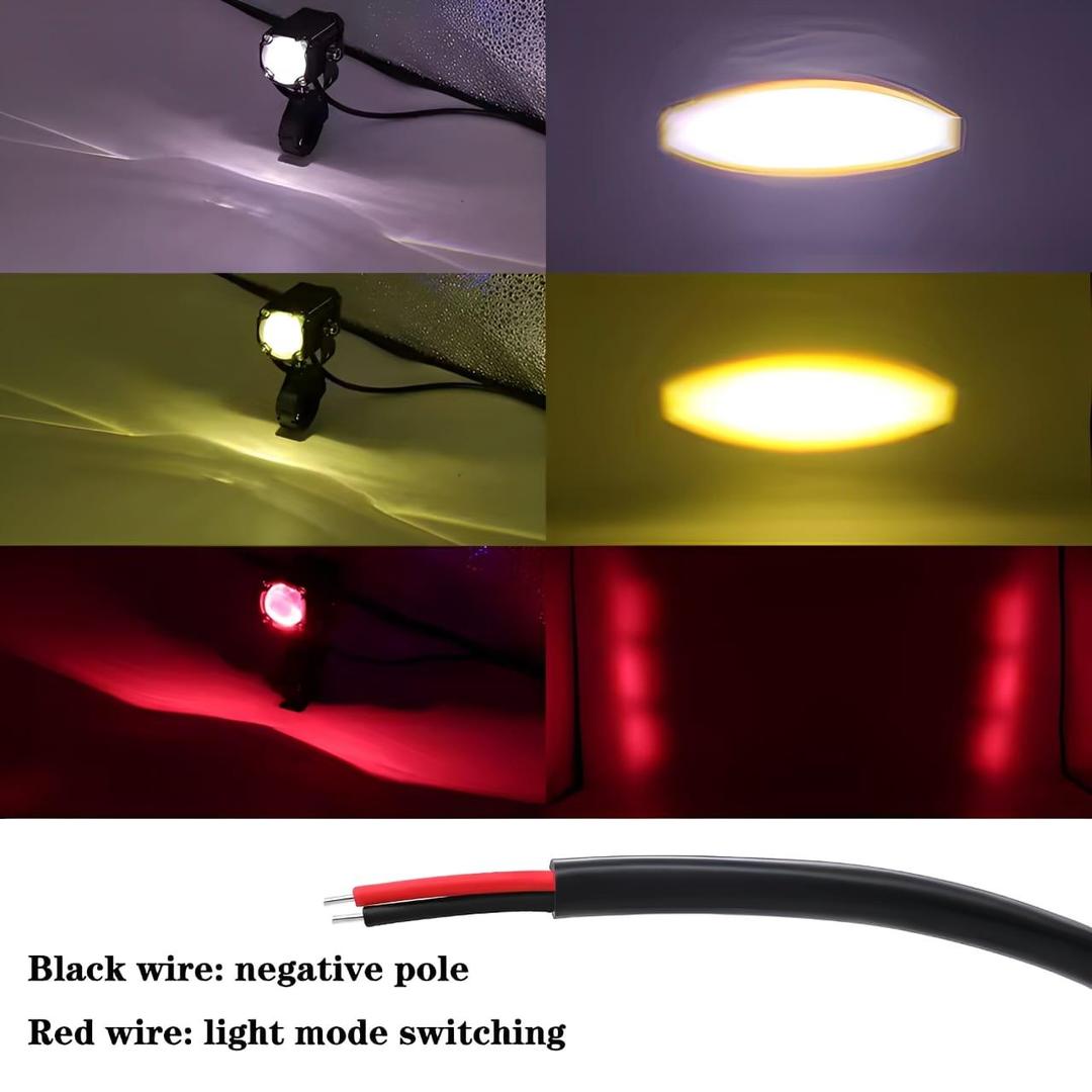 Motorcycle LED Auxiliary Headlight – High/Low Beam, Super Bright Fog & Driving Light