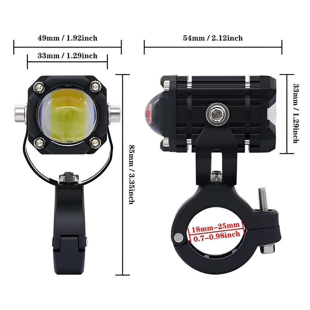 Motorcycle LED Auxiliary Headlight – High/Low Beam, Super Bright Fog & Driving Light