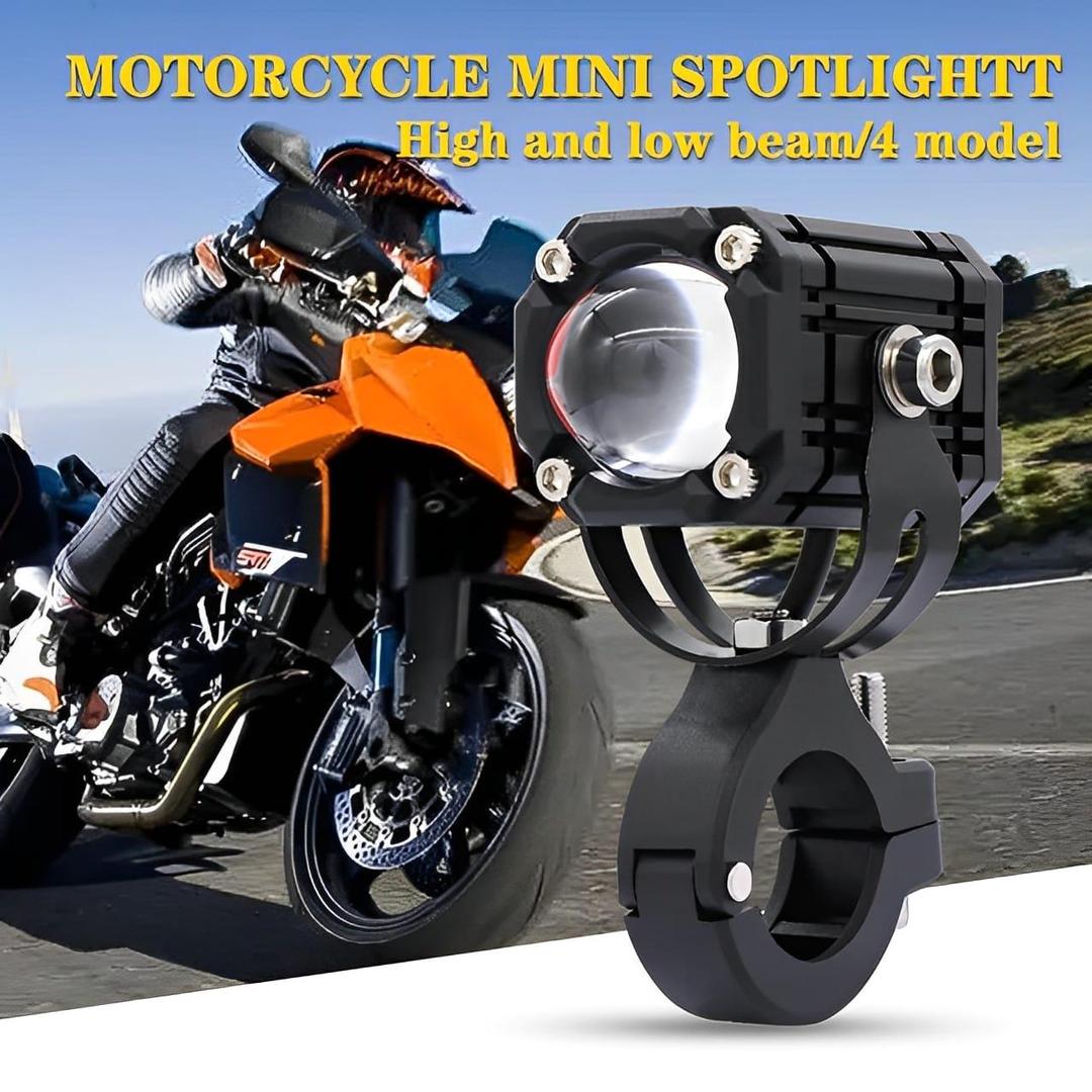Motorcycle LED Auxiliary Headlight – High/Low Beam, Super Bright Fog & Driving Light