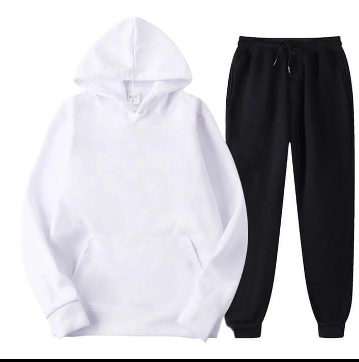 2 Pcs Women's Stitched Fleece Printed Hoodie Tracksuit