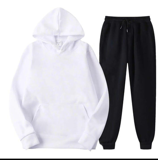 2 Pcs Women's Stitched Fleece Printed Hoodie Tracksuit