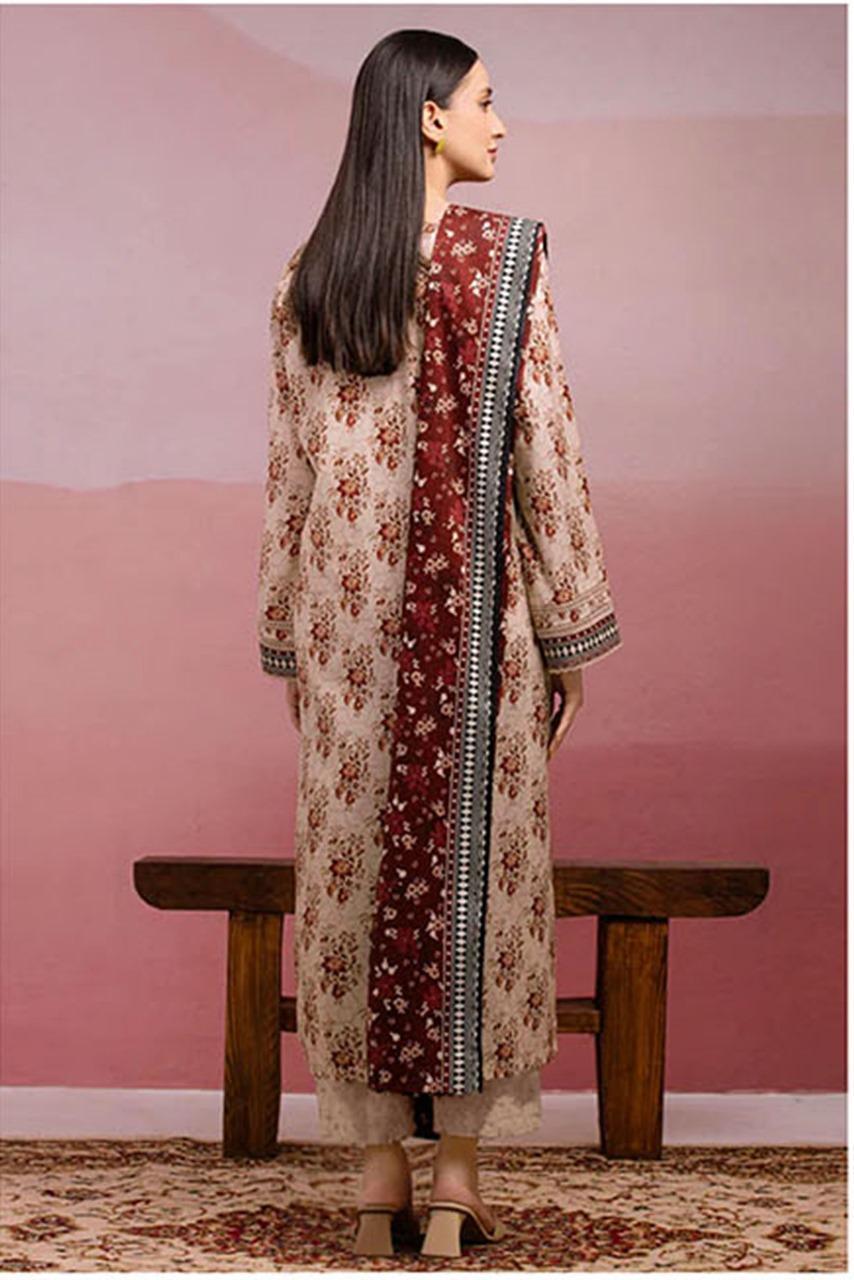 3 Pcs Women's Unstitched Printed Suit