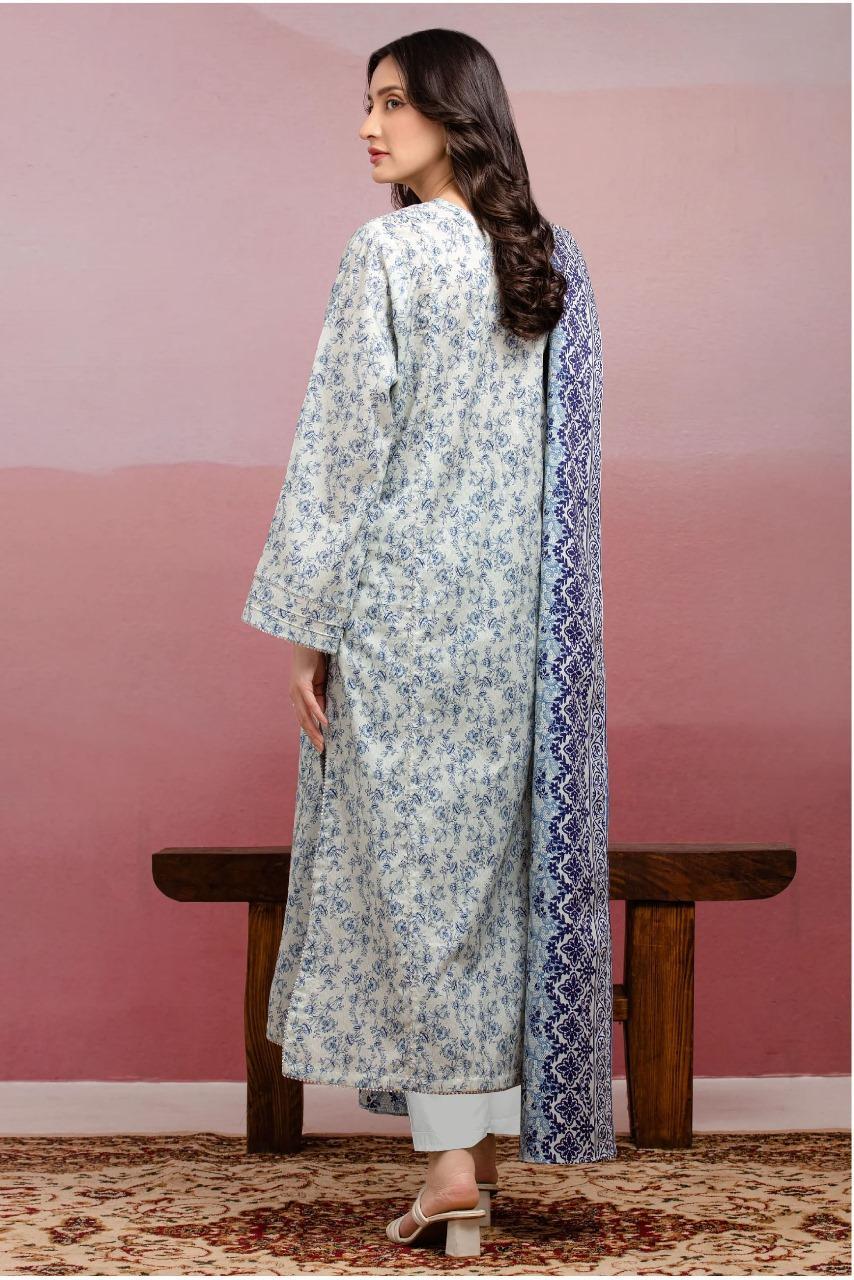 3 Pcs Women's Unstitched Printed Suit
