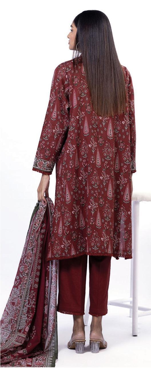 3 Pcs Women's Unstitched Printed Suit