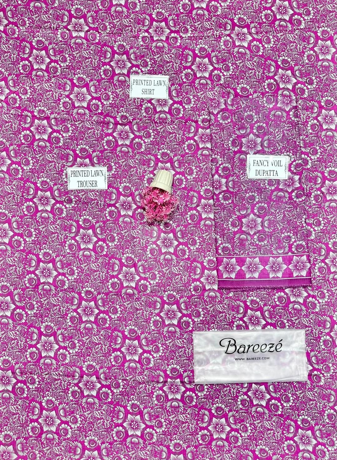3 Pcs Women's Unstitched Printed Suit
