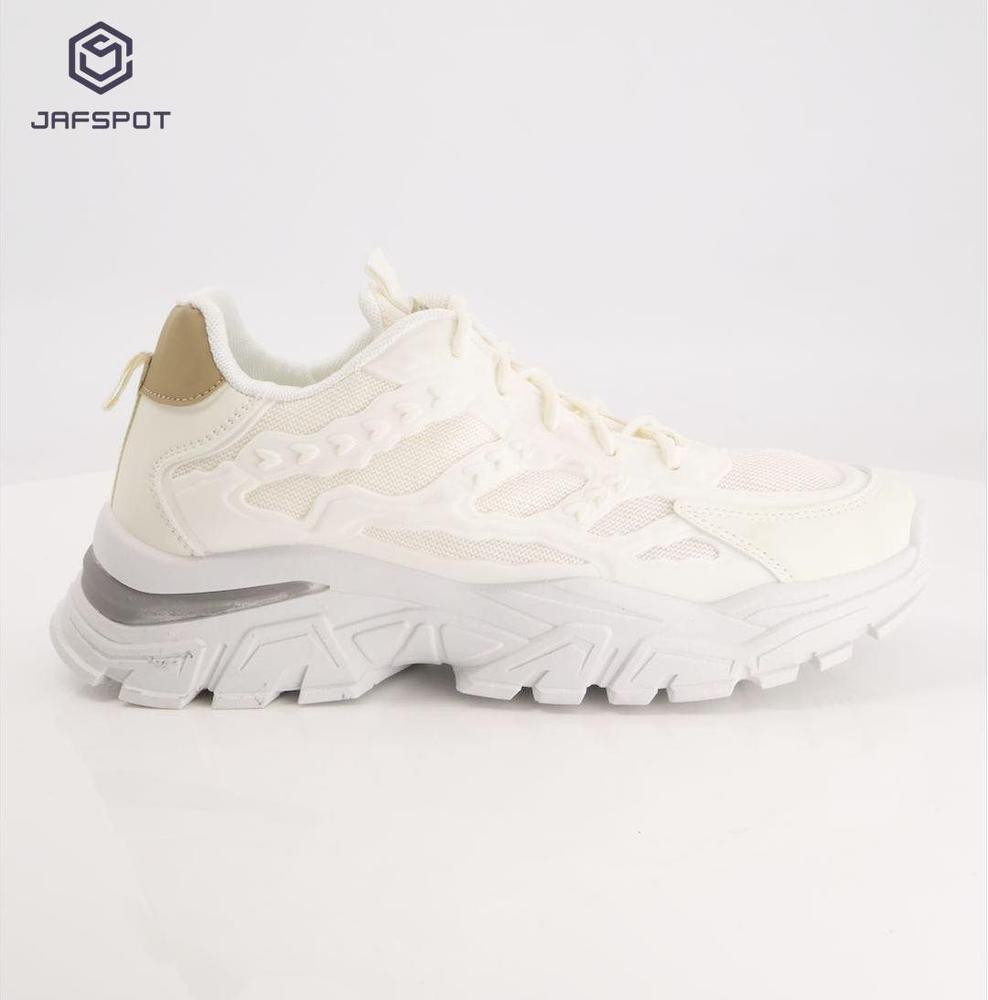 Men's Mesh And Pu Leather Sneakers, White