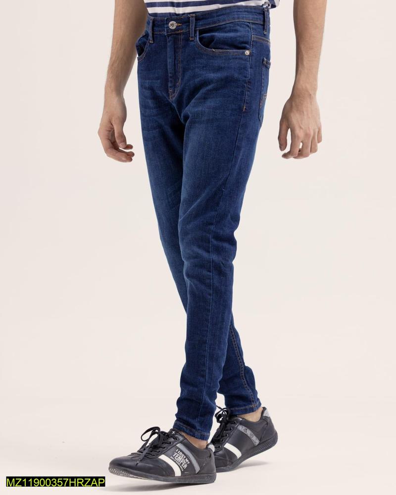 1 Pc Men's Stitched Denim Plain Jeans
