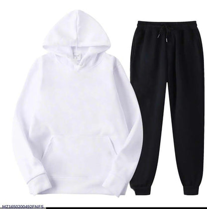 2 Pcs Women's Stitched Fleece Printed Hoodie Tracksuit