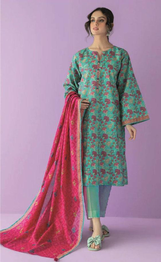 3 Pcs Women's Unstitched Khaddar Printed Sui