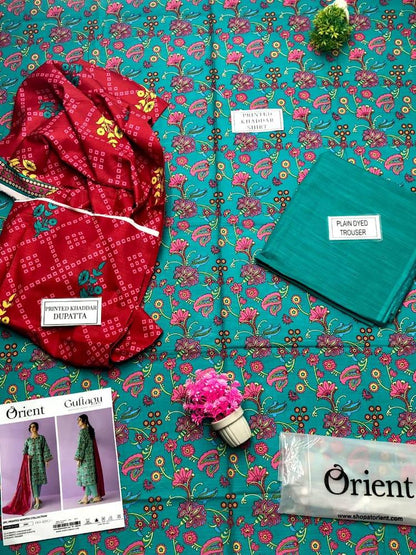 3 Pcs Women's Unstitched Khaddar Printed Sui