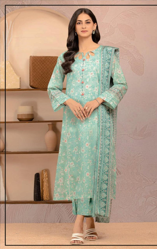 3 Pcs Women's Unstitched Printed Suit