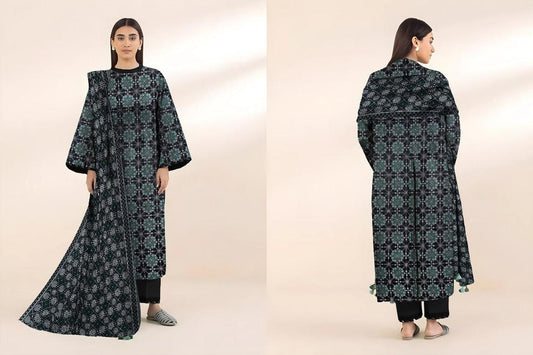 3 Pcs Women's Unstitched Printed Suit