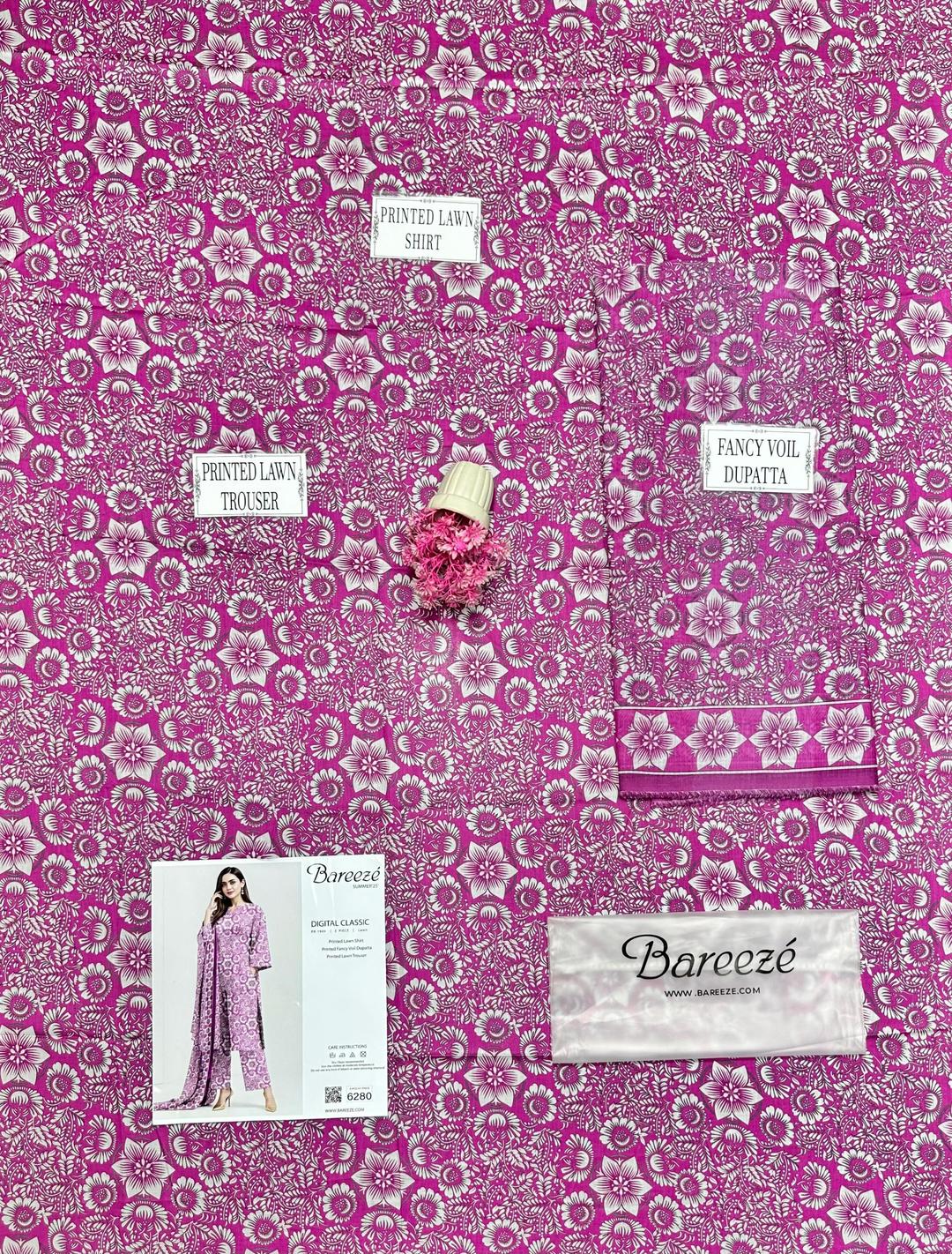 3 Pcs Women's Unstitched Printed Suit