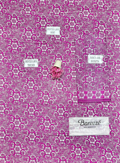 3 Pcs Women's Unstitched Printed Suit