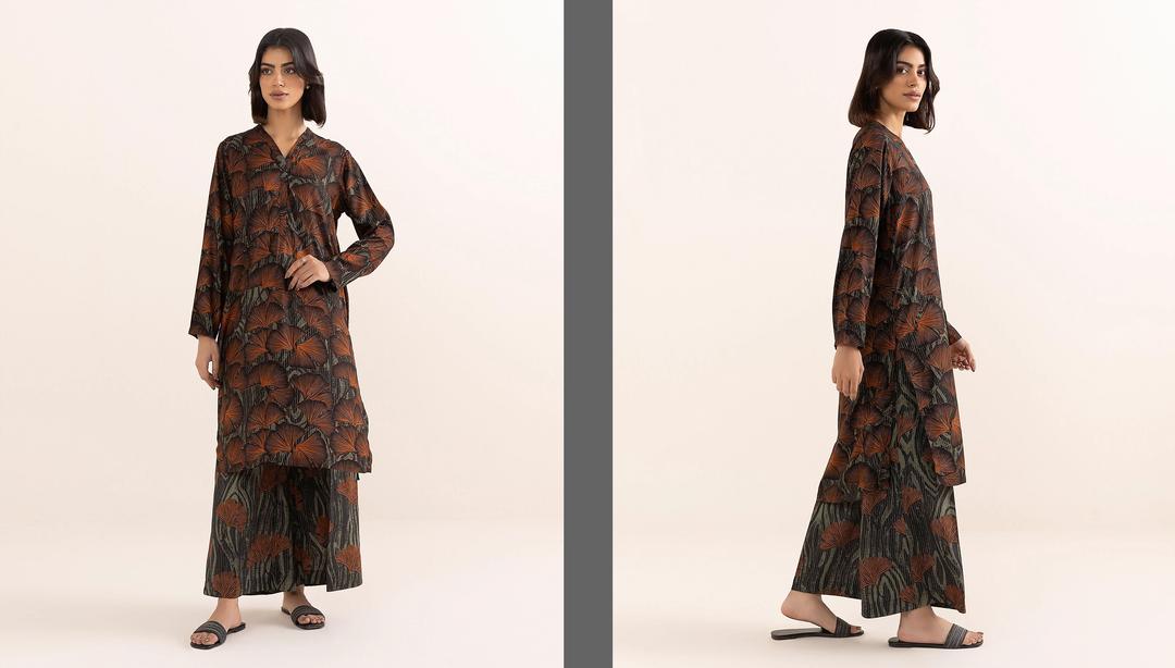 2 Pcs Women's Unstitched Printed Suit