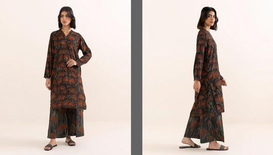 2 Pcs Women's Unstitched Printed Suit