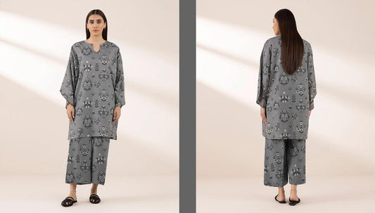 2 Pcs Women's Unstitched Printed Suit
