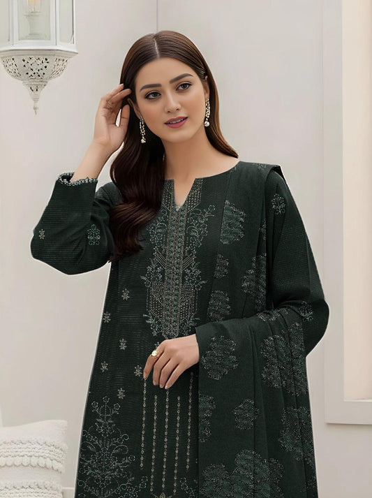 3 Pcs Women's Unstitched Plain Suit