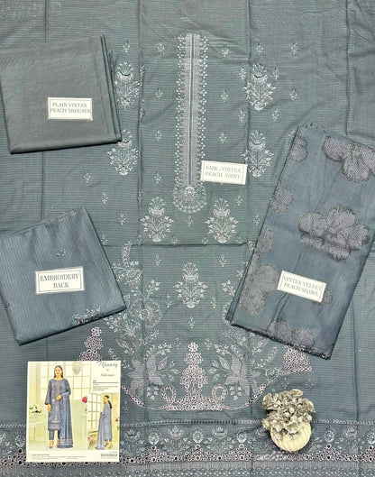 3 Pcs Women's Unstitched Plain Suit