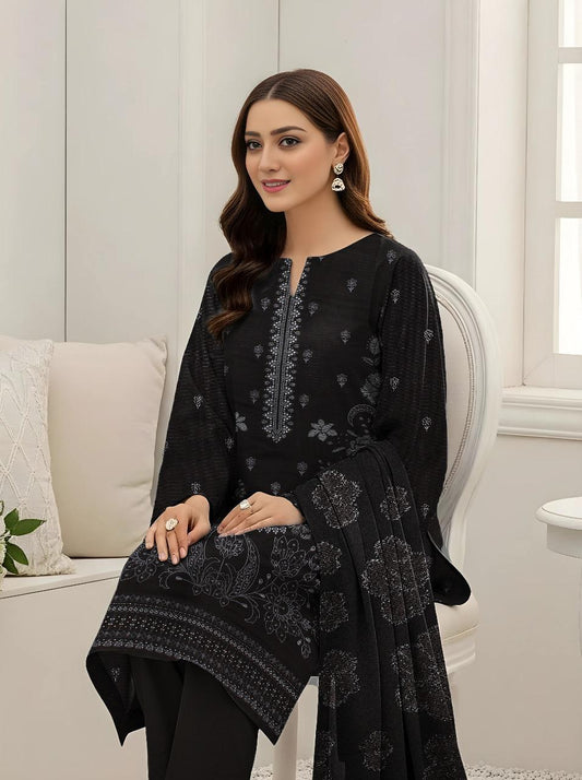 3 Pcs Women's Unstitched Plain Suit