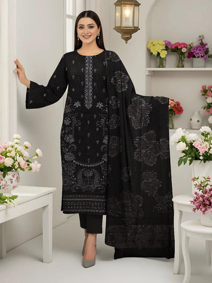 3 Pcs Women's Unstitched Plain Suit