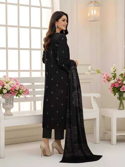 3 Pcs Women's Unstitched Plain Suit