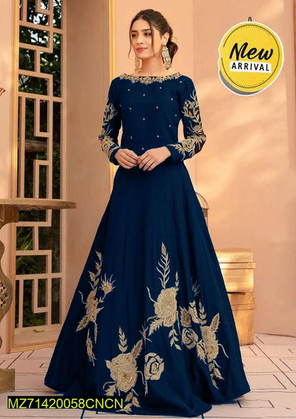 Women’s Stitched Shamoz Silk Embroidered Maxi