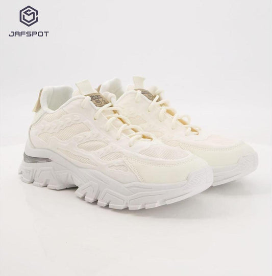 Men's Mesh And Pu Leather Sneakers, White