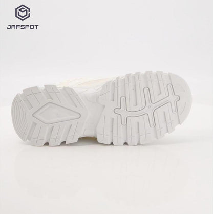 Men's Mesh And Pu Leather Sneakers, White