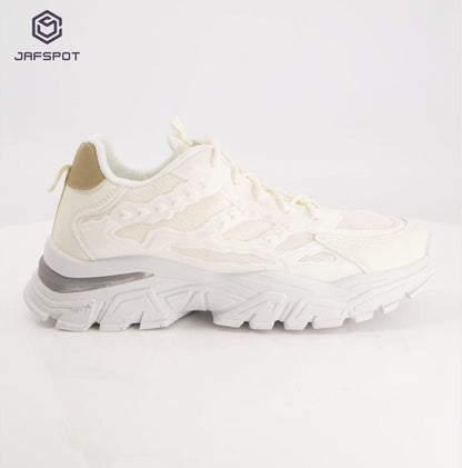 Men's Mesh And Pu Leather Sneakers, White